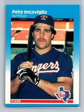 1987 Fleer Pete Incaviglia ROOKIE CARD #128 - Texas Rangers -. rookie card picture