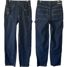 NEW WILD FABLE High Rise Straight Denim Jeans Size 00 Dark Blue Wash