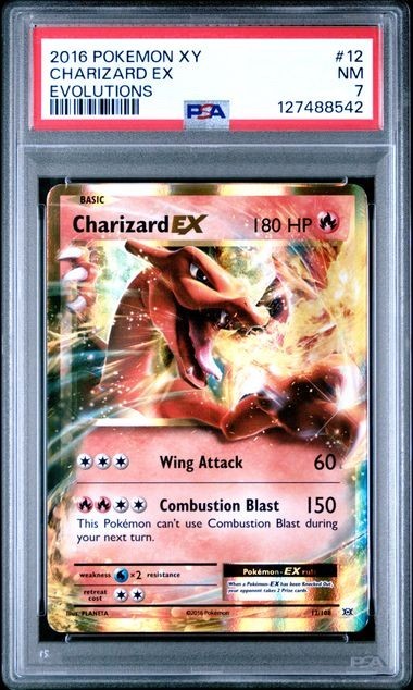2016 Holo Pokémon XY Evolutions Charizard EX 12/108 PSA 7 NM