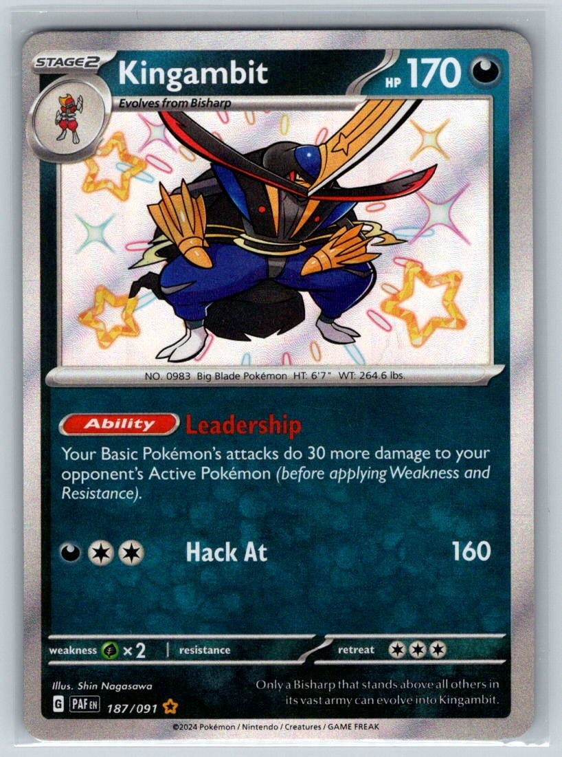 Kingambit 187/091 SV: Paldean Fates Holo NM