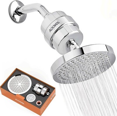 ADOVEL High Output Shower Head and Hard Water Filter, Filter Kit