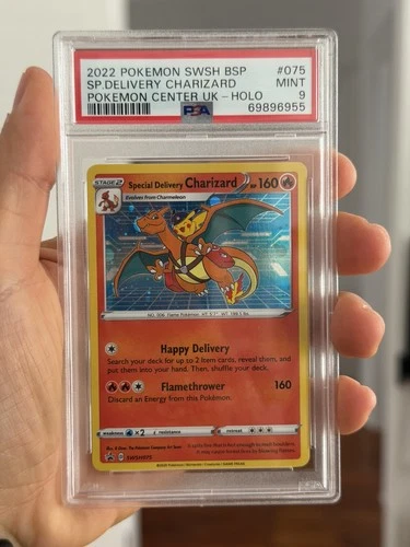 New Listing2022 POKEMON SWSH BLACK STAR PROMO #075 SPECIAL DELIVERY CHARIZARD-HOLO PSA 9