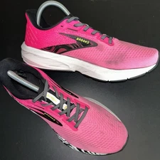 Brooks Women's Sz 10B Launch 10 Hot Pink White Sneakers Running Shows