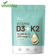 300 Softgels Vitamin D3 K2 MK7 10000IU Coconu...
