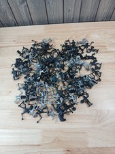 Lot Of Gray And Black Medieval Castle Knight Plastic Figures Pre-Owned