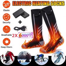 Washable Men Women Electric Heated Socks Winter Foot Warmer Rechargeable Battery