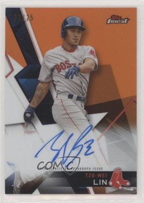 2018 Topps Finest Auto Orange Refractor 2/25 Tzu-Wei Lin #FA-TWL Auto 1b8