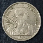 French Indochina 1947, 1 Piastre Reeded Edge. KM 32.2 - A