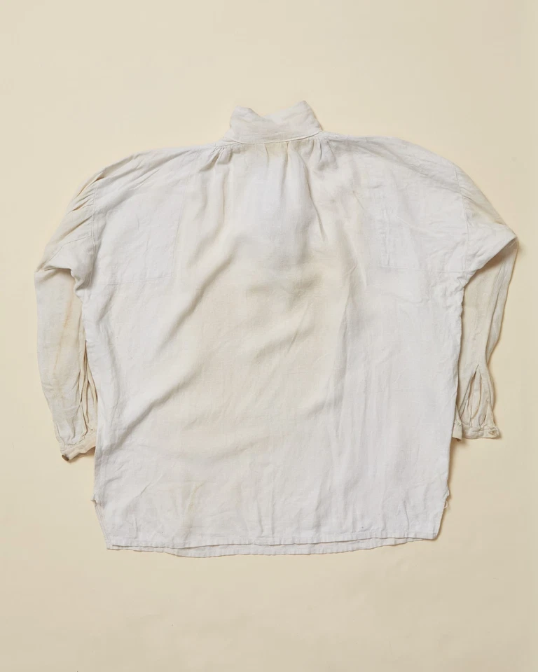 МУЖСКАЯ ЛЬНЯНАЯ РУБАШКА 1820-1830-х годов с оборкой спереди викторианская мужская большая - XL - Изображение 2 из 4