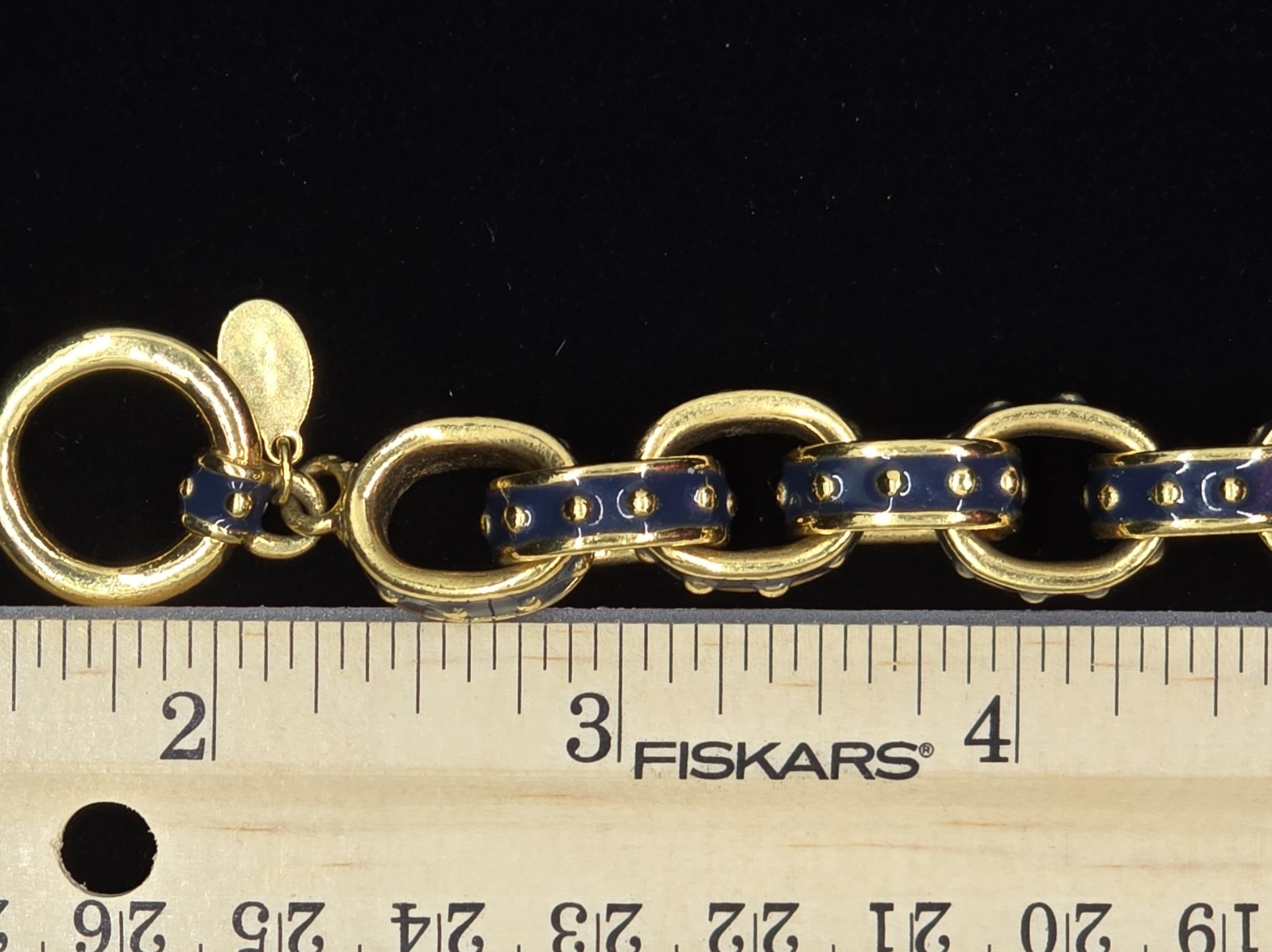 Vtg Signed KJL Kenneth Jay Lane Navy Blue Enamel … - image 10