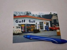 GULF SERVICE GAS STATION, 1950s  GLOSSY COLOR 4X6 PHOTO