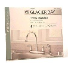 Glacier Bay Melina Two Handle Kitchen Faucet Side Sprayer Polished Chrome New
