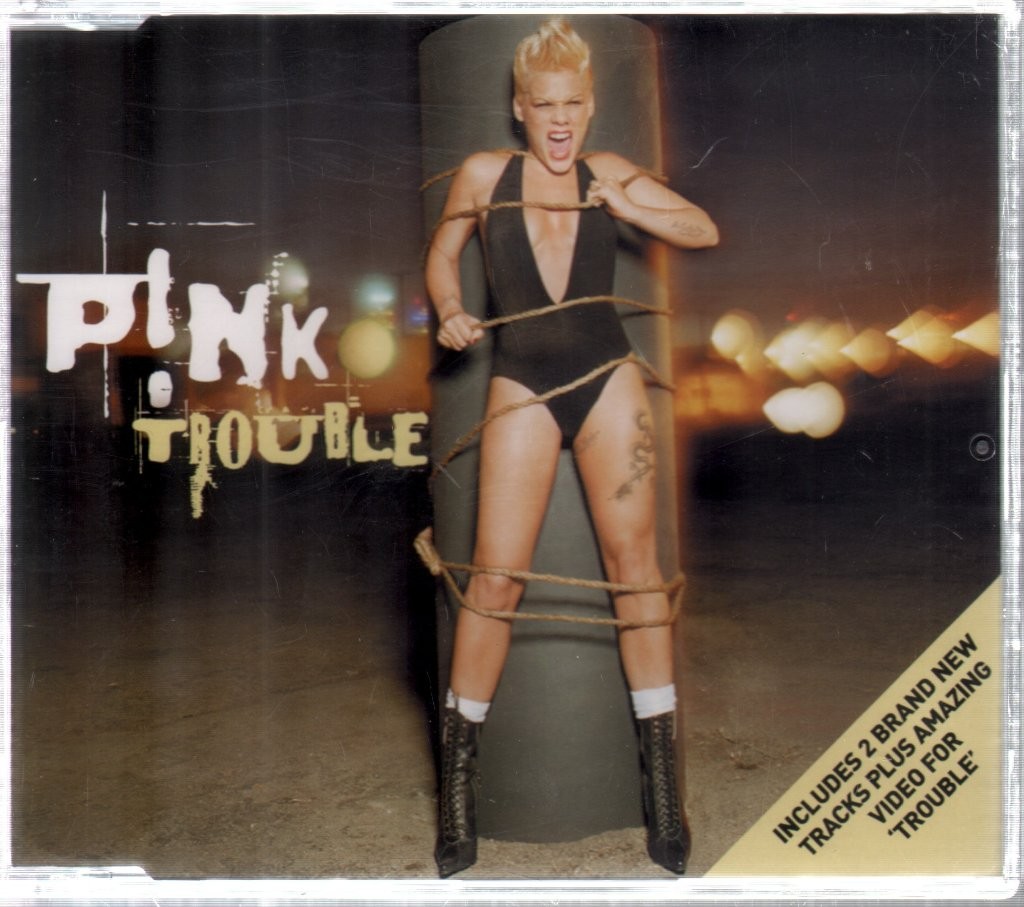 P!nk Trouble CD Europe Arista 2003 with bonus CDROM video track of Trouble