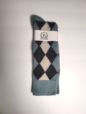 b studio -men's socks - blue - Cashmere blend - Made in USA **F7**
