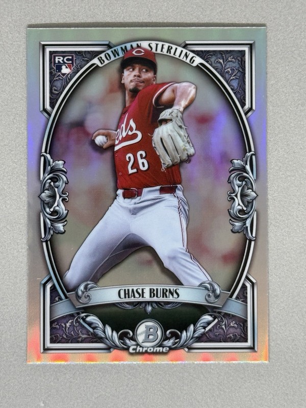 2026 Chase Burns Bowman Chrome Bowman Sterling RC Cincinnati Reds BST-10 🔥💪🔥