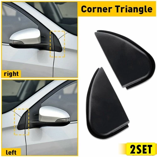 2Set For 14 Toyota 16 15 Corolla Car Mirror Side Corner Triangle Cover Trim Blac