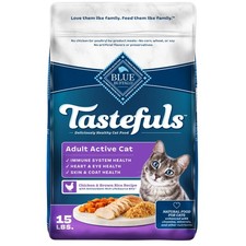 Blue Buffalo Tastefuls Dry Cat Food, Active Adult, Chicken  Brown Rice, 15-lb B