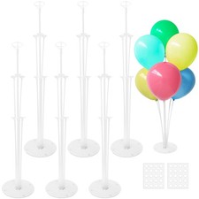 6 Sets Balloon Sticks with Base,Balloon Stand Kits,Balloon Stands with Base f