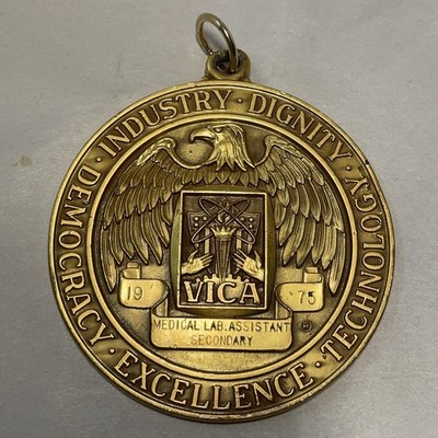 Vintage 1975 VICA US Skill Olympics Medal Medical Lab Assistant SkillsUSA Award