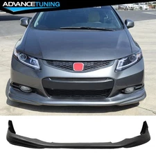 Fits 12-13 Honda Civic 9th Gen Coupe 2DR MD Style Front Bumper Lip Spoiler PU