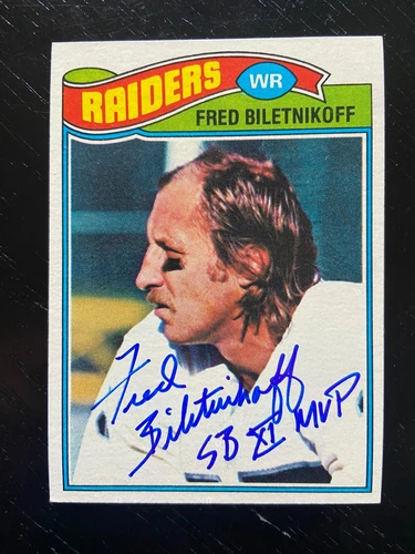 New ListingFred Biletnikoff Autographed  1977 Topps Football Card #295 Raiders HOF