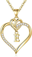 Christmas Gifts for Women Teen Girls - Heart Initial Necklaces for Women Girls,