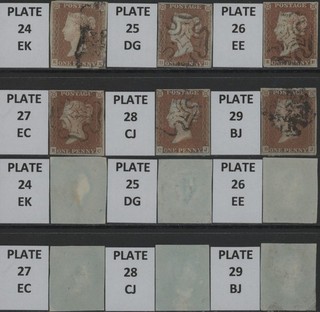 SG8 1d x 6 Plated 4 Margin Maltese Cross Examples. Good Fine Used.