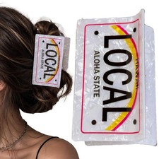 Unique Hair Claw Clips White Funny Square Hair Clips for Women