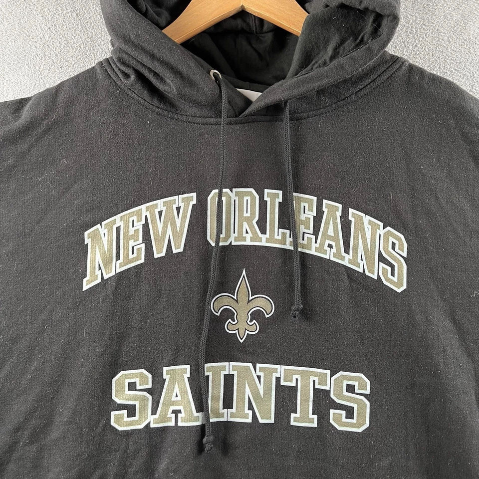 Мужская толстовка с капюшоном New Orleans Saints XXL черная величественная толстовка пуловер NFL винтажная - Изображение 3 из 4