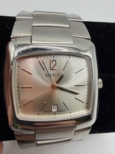 GUCCI 8500M SQAURE GRAY DIAL STAINLESS STEEL WATCH 0022139 TESTED WORKING