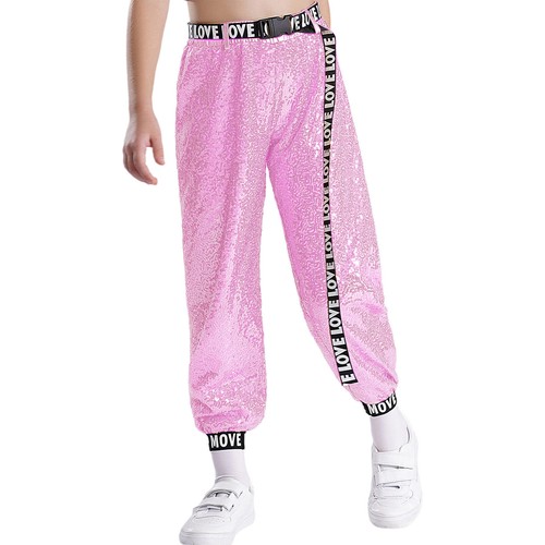 Kids Girls Trousers Birthday Pants Dance Leggings Hip Hop Dancewear Jazz Soft - Picture 41 of 68