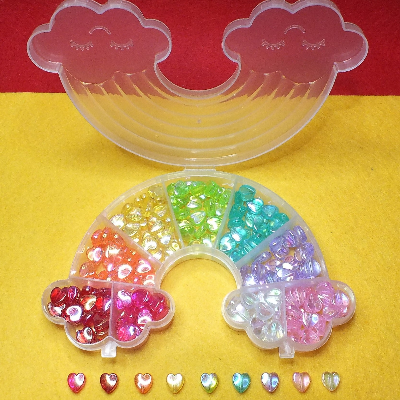 Craft box Rainbow Hearts valentines love mix, DIY beading jewellery