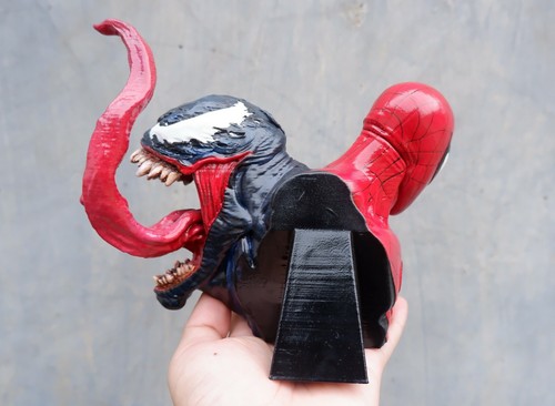 Venom symbiote X Spider-Man Spiderman Bust Statue figure Handmade home decor - Picture 4 of 7