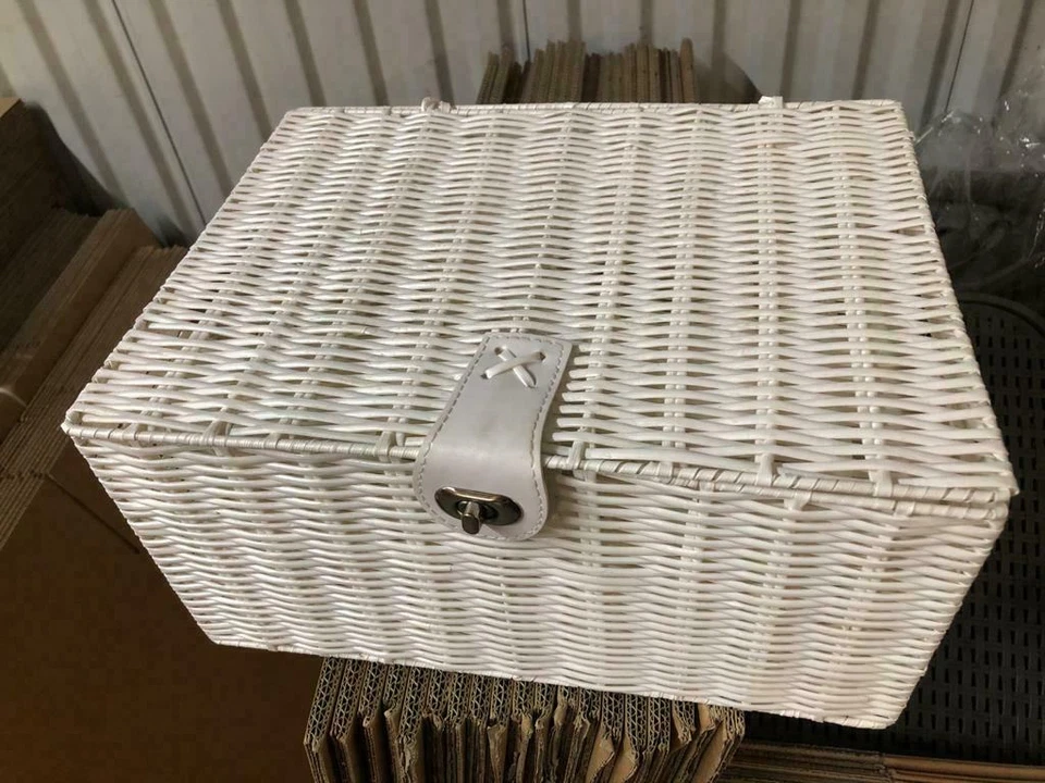 Storage Basket Hamper Resin White Small, Medium or Large  - Image 3 of 4