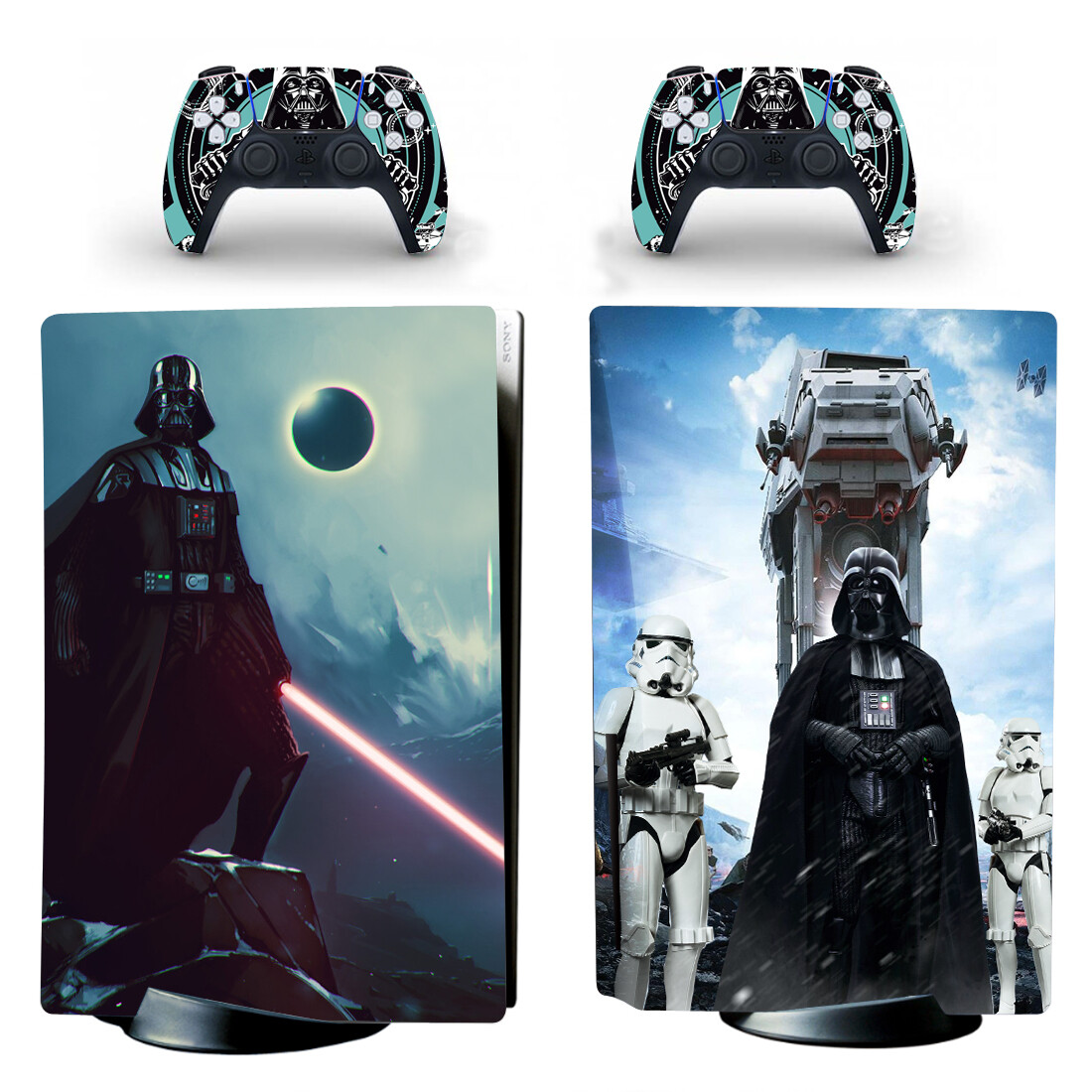 PS5 Standard Disc Console Control Skin Sticker Decal Star Wars Darth Vader Dark-image