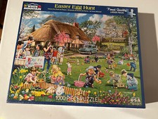White Mountain 1000 Piece Puzzle Easter Egg Hunt 100 Complete 1701