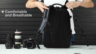 K & F Concept Zaino Per Fotocamera Di Grandi Dimensioni Borsa Per Fotocamera DSLR Per Laptop Da 15.6 Pollici 13L Con Supporto Per Treppiede Compatibile Con Canon Nikon Sony - Foto 4