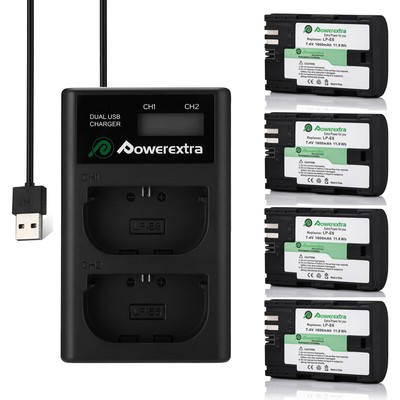 LP-E6 Battery + Dual Charger for Canon EOS 80D, 6D, 7D, 70D, 60D, 5D Mark II III