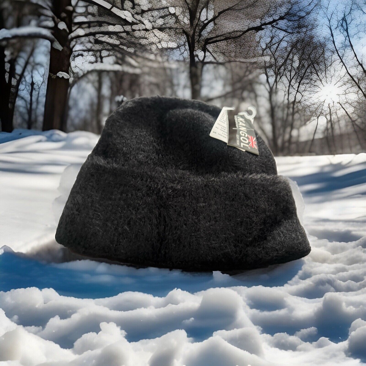 KANGOL FURGORA SKULL CAP WINTER BEANIE HAT BLACK MENS ONE
