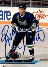 Randy Cunneyworth Signed Auto 1993-94 Topps Premier card Hartford Whalers