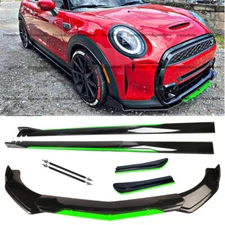 For Mini Cooper Front Bumper Lip Side Skirt Rear Bumper Lip Strut Rods Green