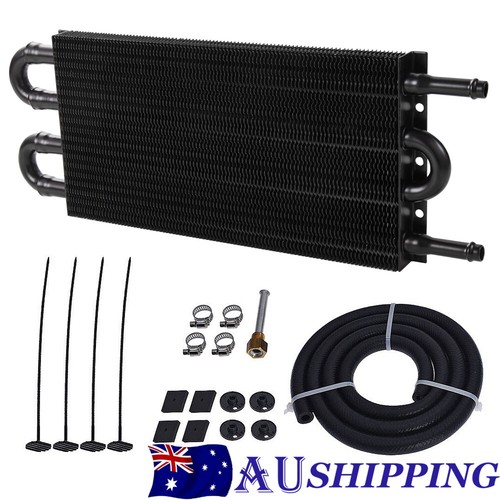 Transmission Oil Cooler+Hose /Mounting Kit 4 Row Radiator Auto-Manual Aluminum