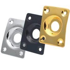 New Guitar Output Metal Jack Plate Square With Screws for Electric Bass Guitar