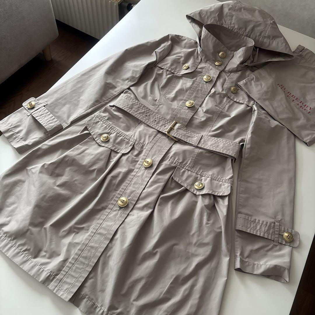 BURBERRY BLUE LABEL Crestbridge Beige Raincoat Size M 36 Womens DL 18A