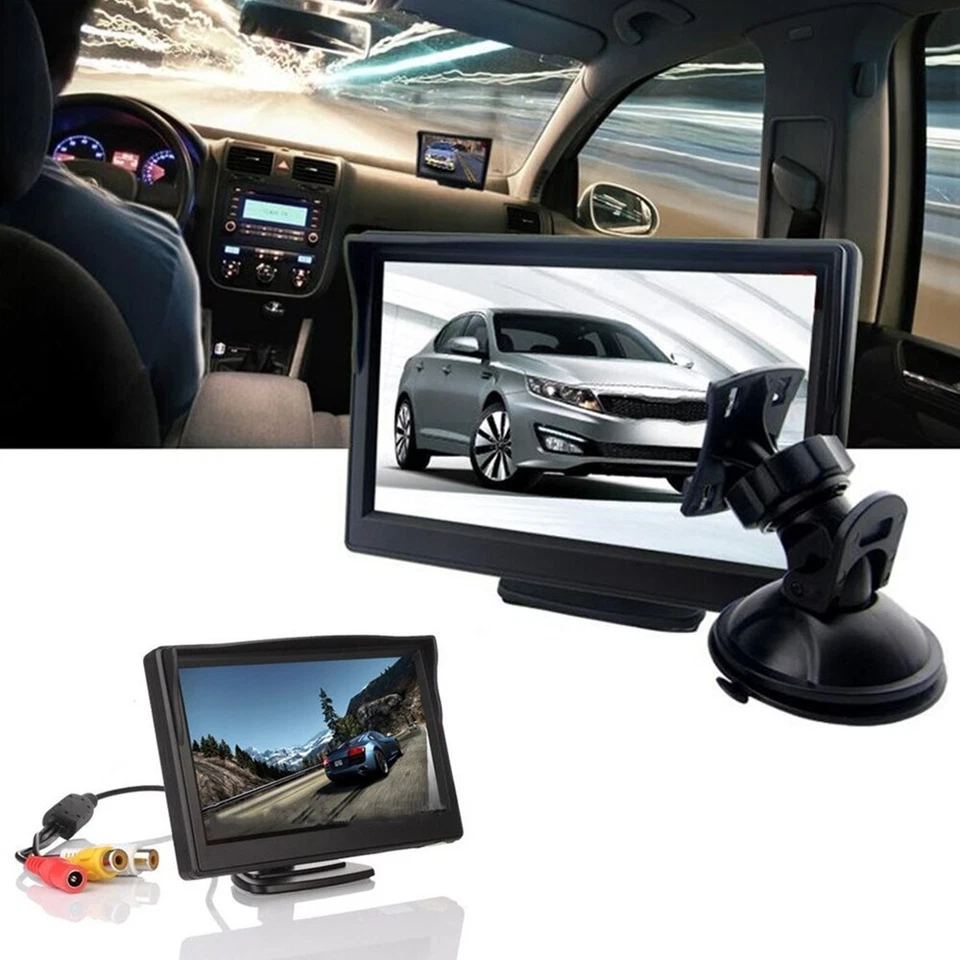 5" Monitor Car Reversing Camera Kit BackUp Car Rear View Camera Parking System - Image 3 of 4
