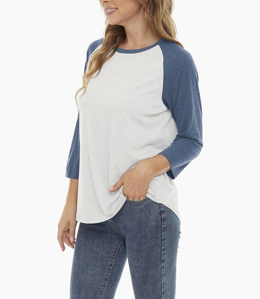 NWT Old Navy Women’s Raglan Baseball TShirt, Blue & White, Size XL eBay