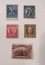 Five Antique Unused US Stamps #819, #565, #231, #551, & #690