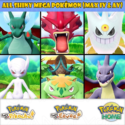 Pack: All 15 Shiny Mega Pokémon for Pokémon Let's Go Pikachu