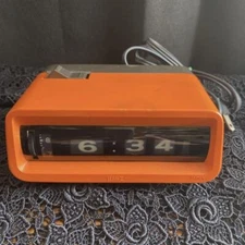 Tamura Electric Manufacturing Drum clock LUMI Z Orange 1965s-50s Showa Retro