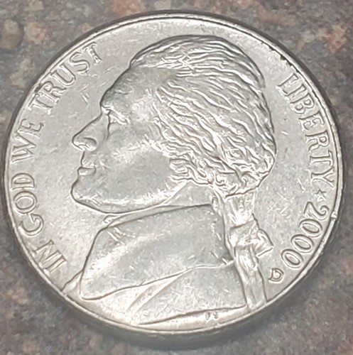 2000 d Jefferson níquel con errores de letras a América - Imagen 5 de 10
